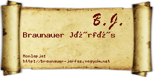 Braunauer Járfás névjegykártya